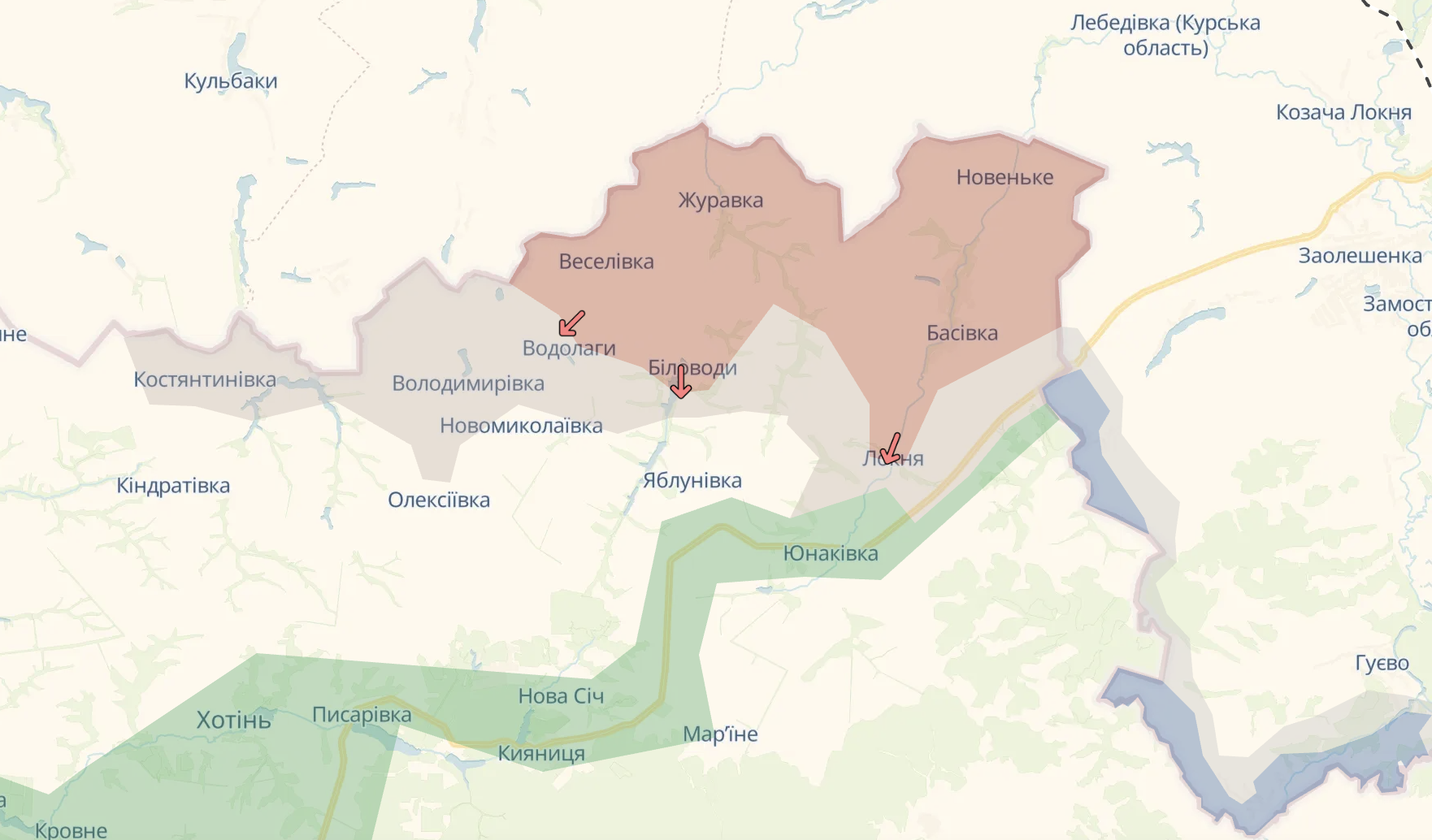 "Серая" зона расширяется. Где в Сумской области идут бои: карты